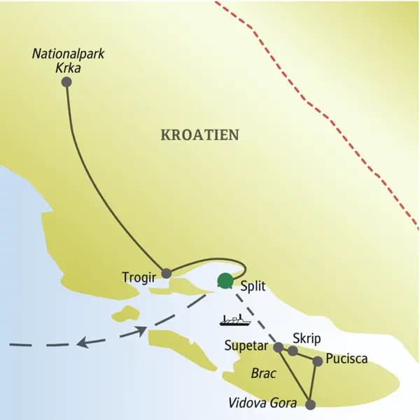 Auf unserer Silvesterreise für Singles und Alleinreisende nach Split lernen wir außerdem die Insel Brac kennen sowie den Nationalpark Krka und Trogir.